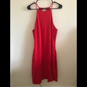Red midi dress
